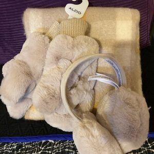 Aldo Scarf, Open Mittens and Earmuffs